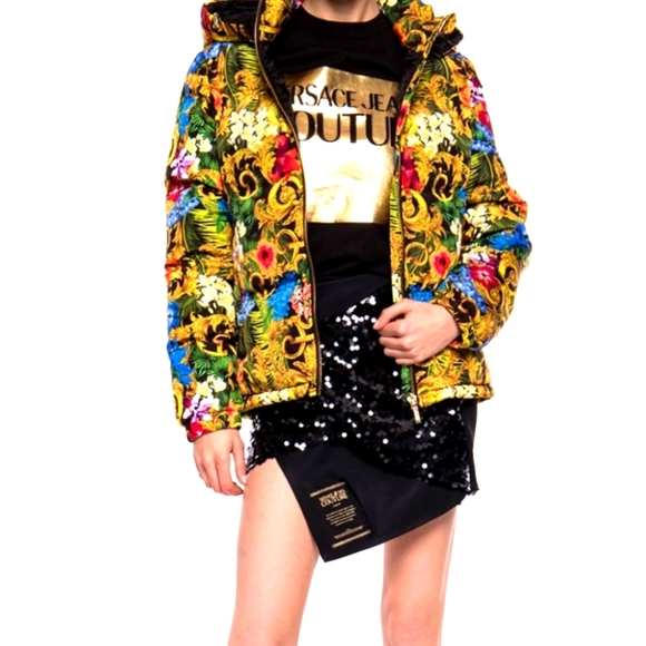 Versace Jeans Couture Barocco-print jacket In Multi, New Season, Size 2 US NWT - Picture 2 of 11